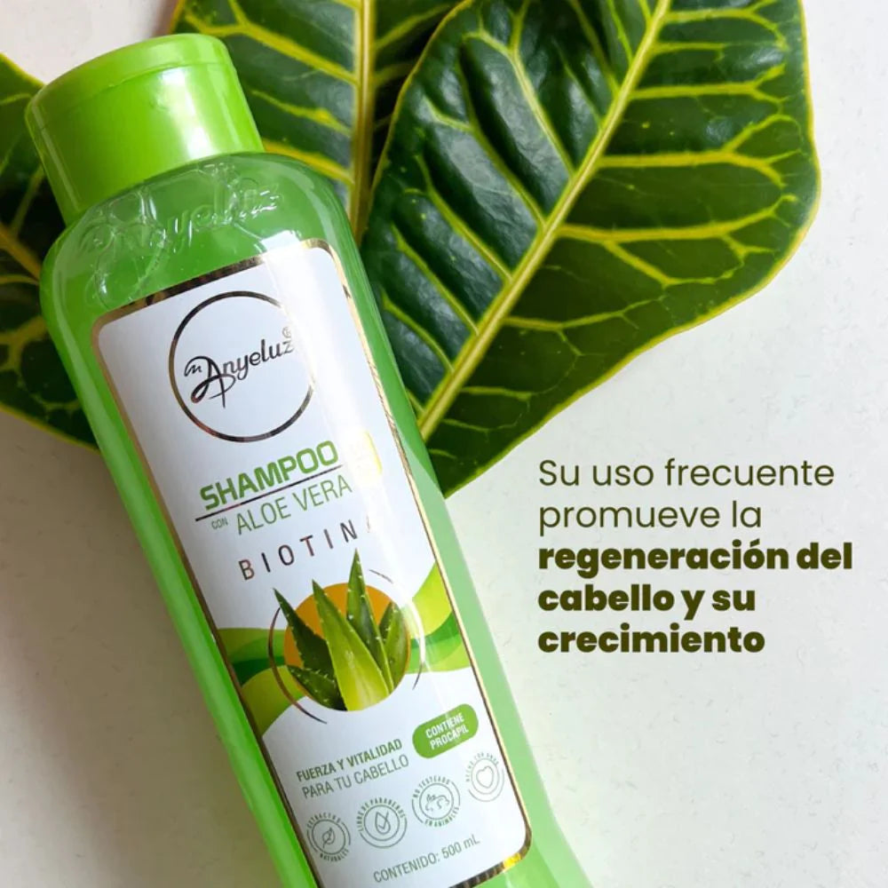 Anyeluz Biotin Aloe Shampoo 500ml Hair Regrowth Hydrating Formula