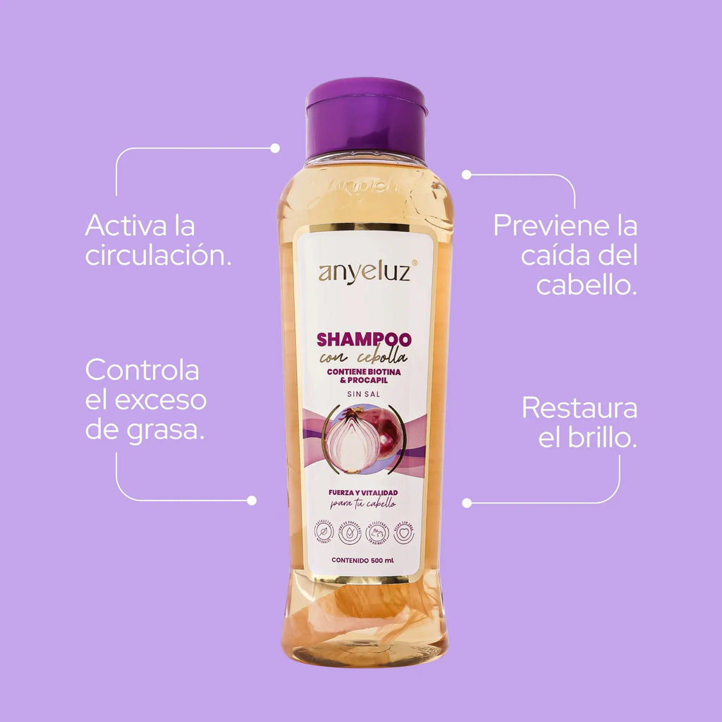 Anyeluz Onion Shampoo 500ml Strengthening Hair Regrowth Formula