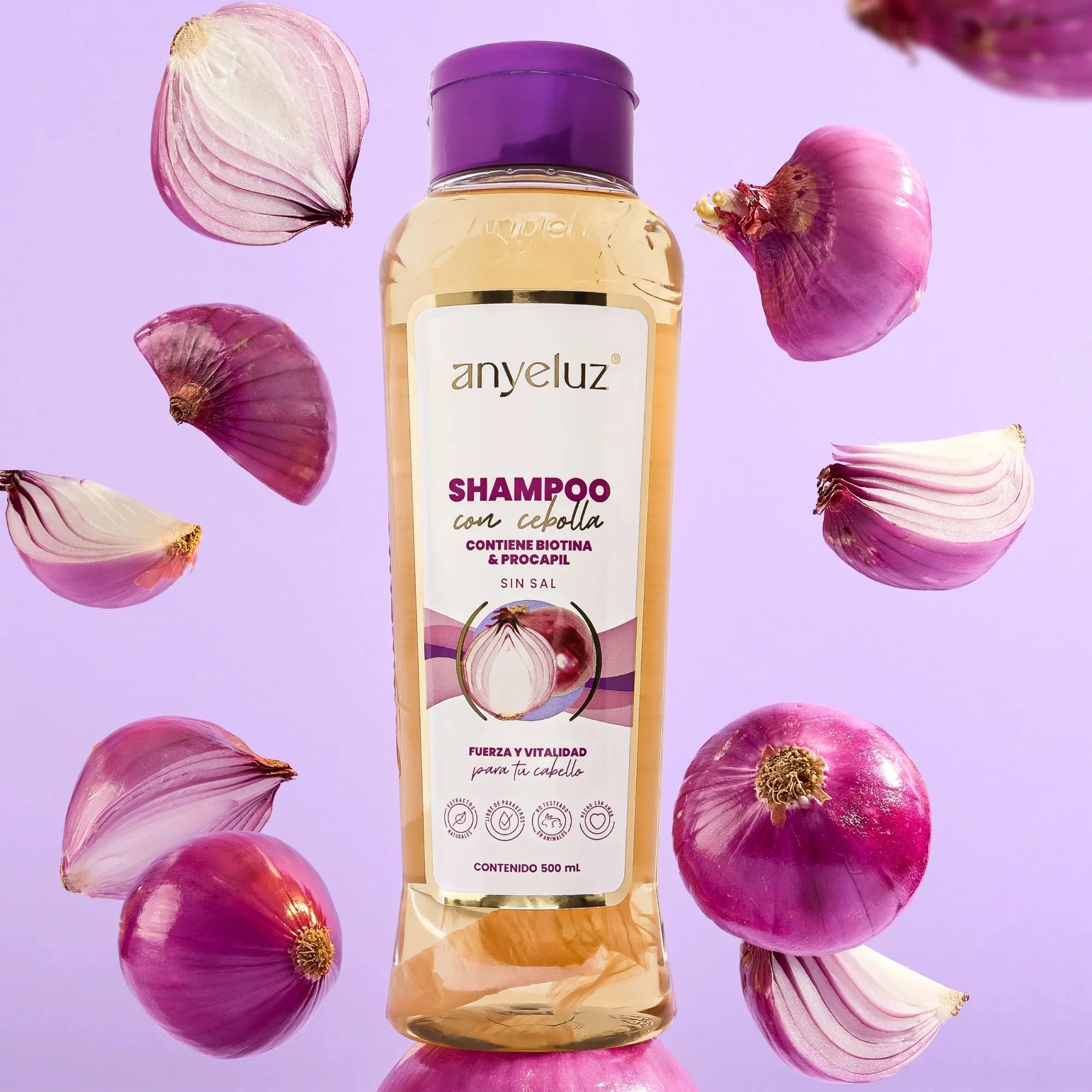 Anyeluz Onion Shampoo 500ml Strengthening Hair Regrowth Formula