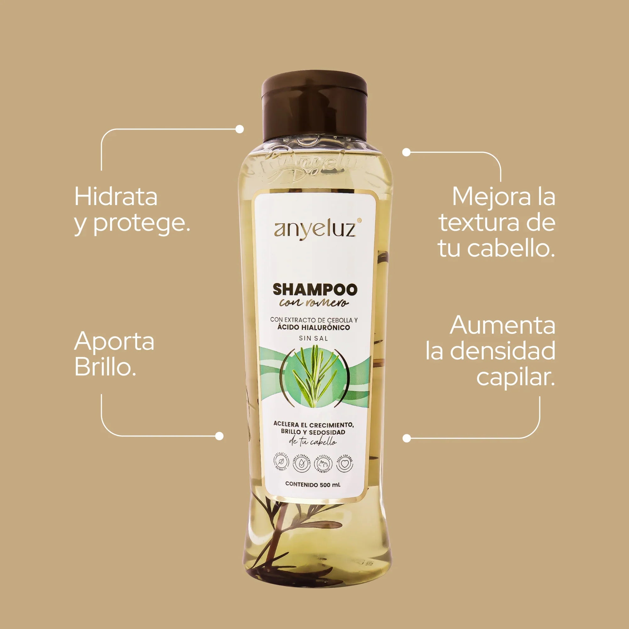 Anyeluz Rosemary Hair Growth Shampoo 500ml Thickening Hydrating