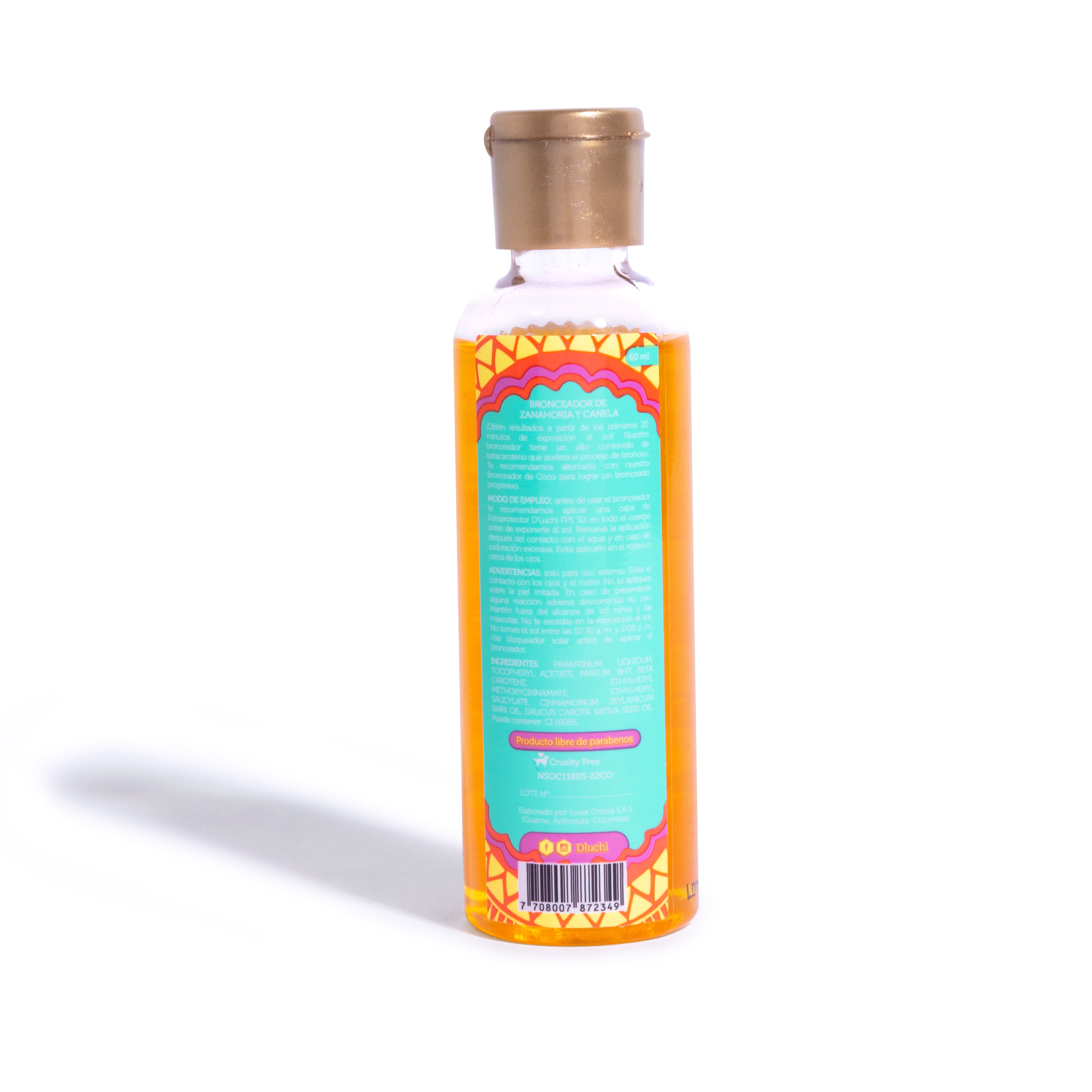 Mini Bronceador de Zanahoria y Canela D’Luchi 60 ml – Bronceado Rápido
