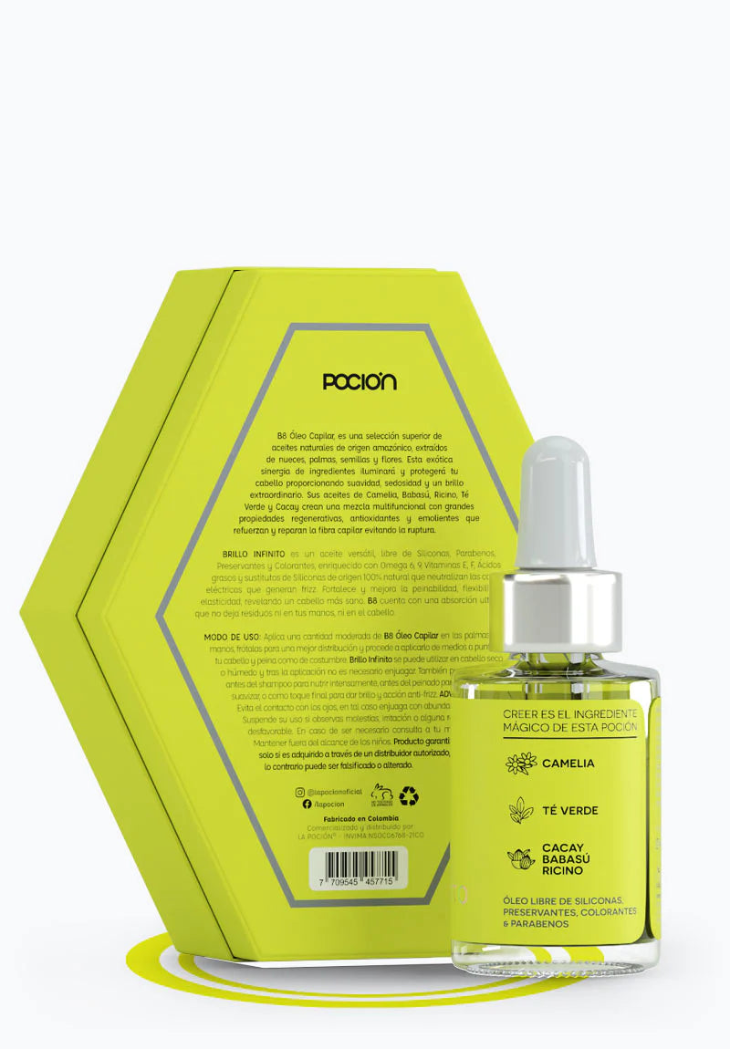 Poción B8 Brillo Infinito Serum Capilar Nutre e Ilumina