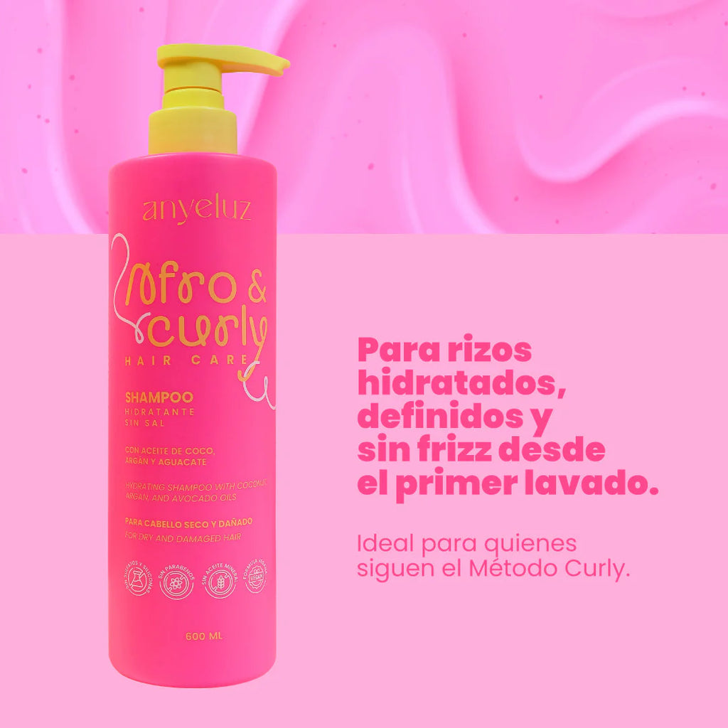 Curly Hair Hydrating Shampoo 600ml Coconut Argan Avocado Oils