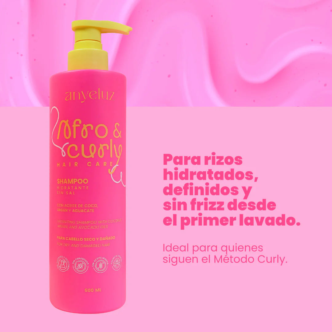 Curly Hair Hydrating Shampoo 600ml Coconut Argan Avocado Oils