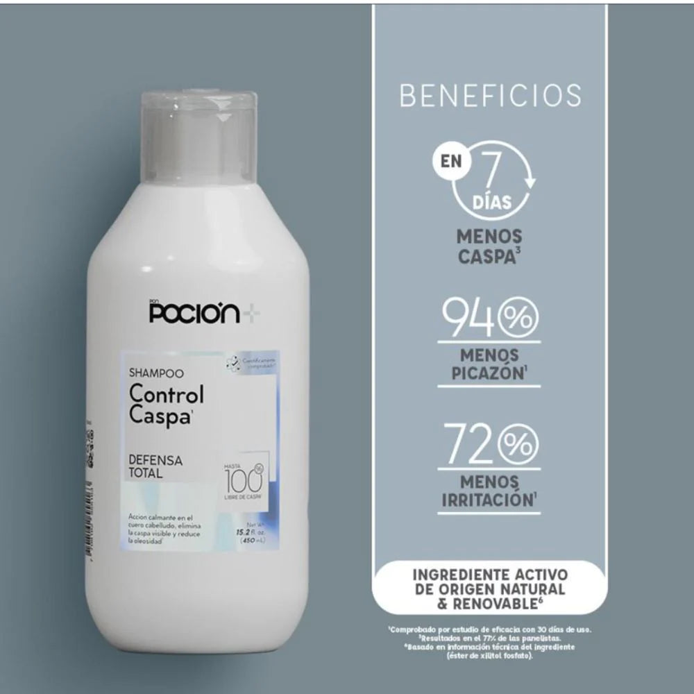 Poción Shampoo Control Caspa Defensa Total 450ml