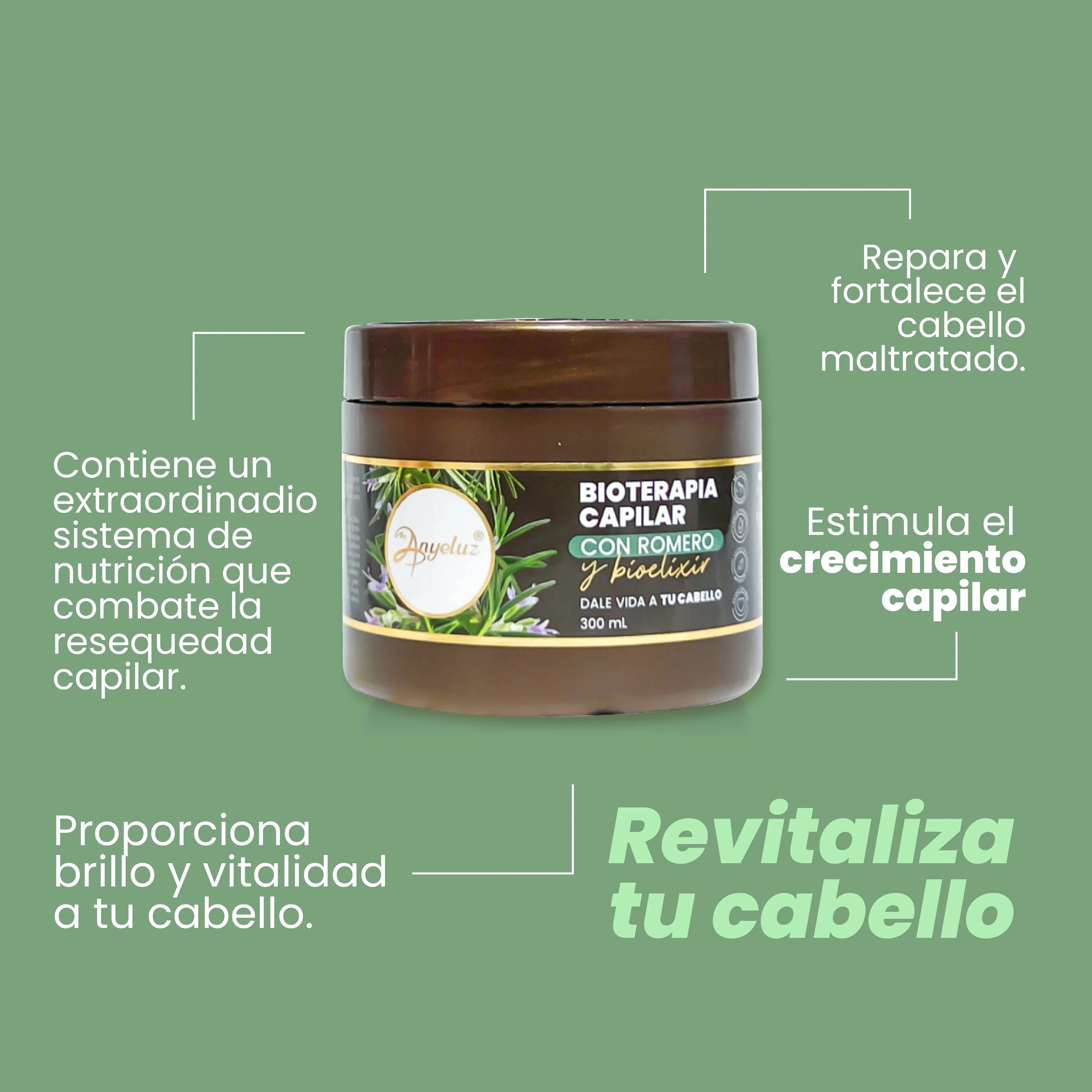 Anyeluz Bioterapia Capilar Con Romero y Bioelixir 300ml