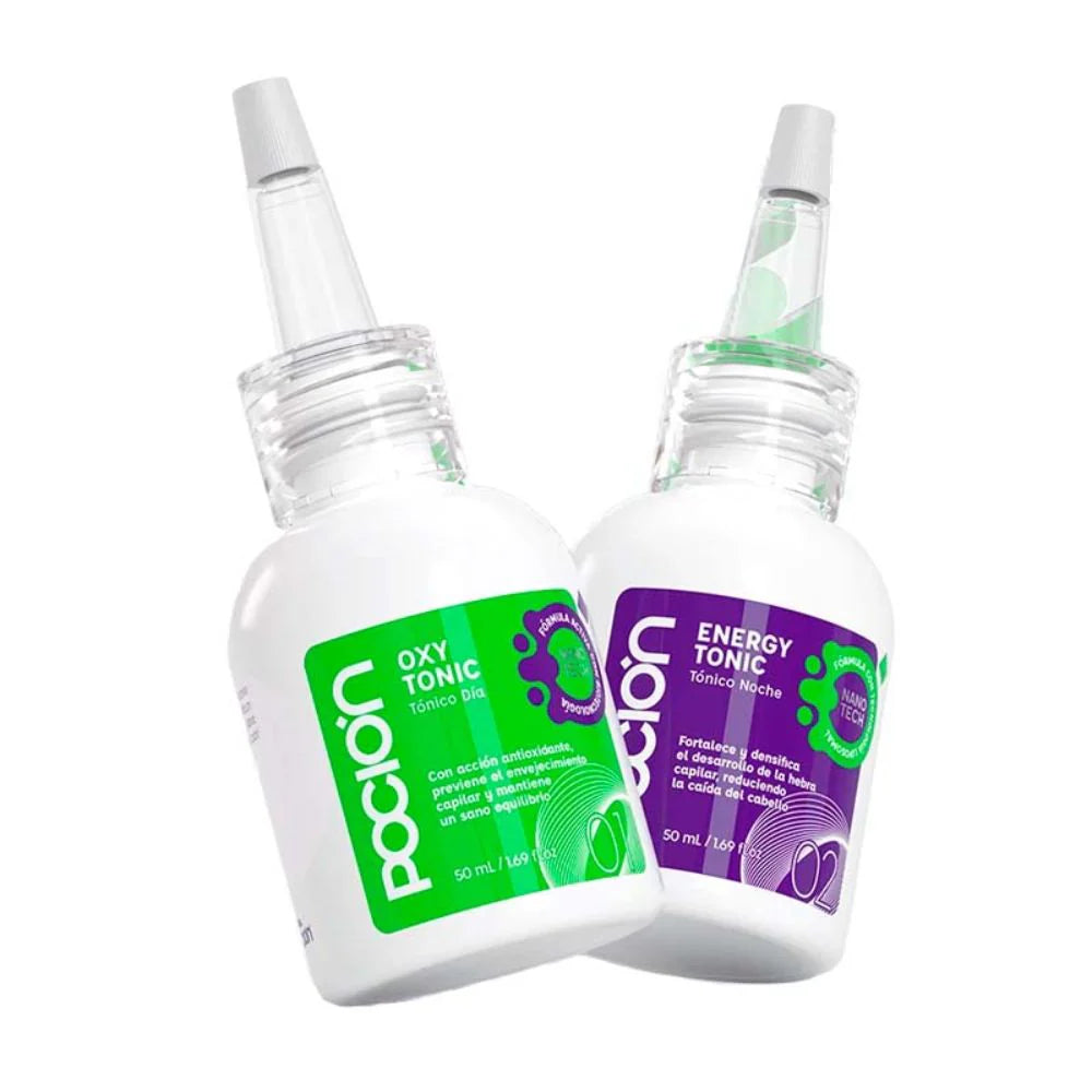 Poción Duo Tonic Crecimiento Capilar Día y Noche Oxy + Energy 60ml x2