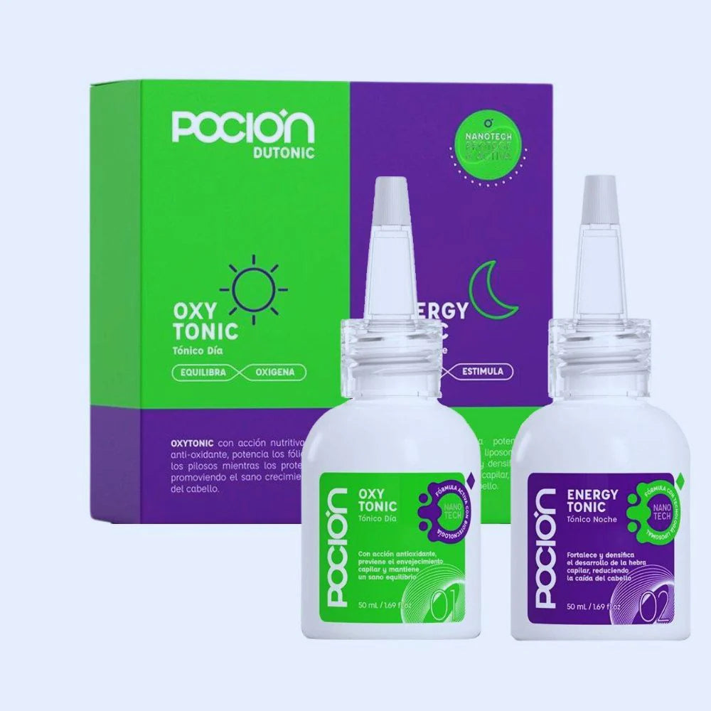 Poción Duo Tonic Crecimiento Capilar Día y Noche Oxy + Energy 60ml x2